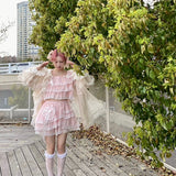 Get trendy with [August Unicorn] The blooming dream crop top and skirt set - Dresses available at Peiliee Shop. Grab yours for $116 today!