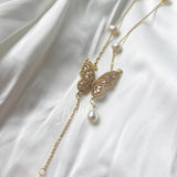 Get trendy with Butterfly dreams lucky charm freshwater pearl necklace -  available at Peiliee Shop. Grab yours for $19.90 today!