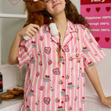 Sleepy Fairy Happy Birthday Pajama Set Short Sleeve & Shorts