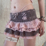 [Mike&Molly] Angel Kiss Hand-Knitted Shorts and Skirt Set
