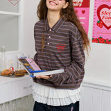 Sleepy Fairy Vintage Stripe Polo Cotton Top