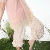 Rose Island Moss Garden 100% Cotton Loose Fit Capri Pants