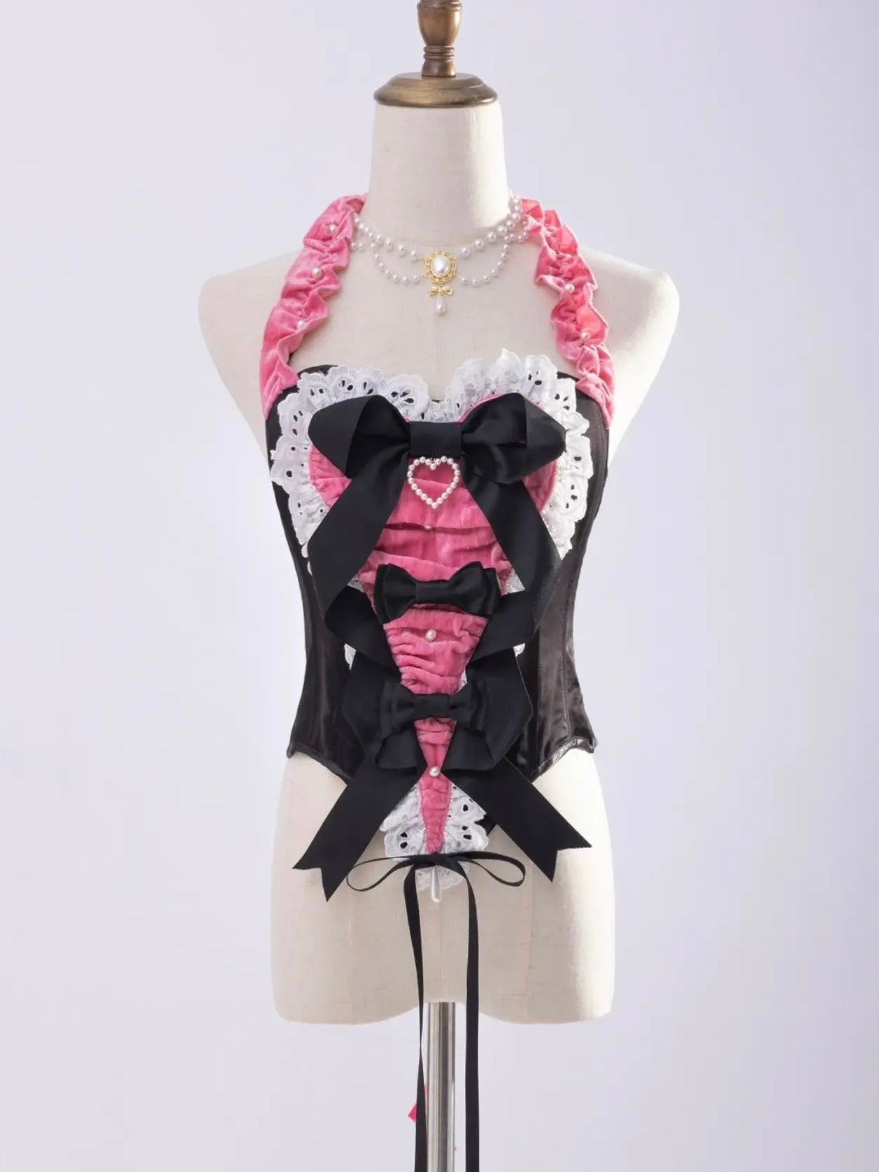 Get trendy with [PeilieeShop x Stasera] Ribbon Poem Handmade Corset Top -  available at Peiliee Shop. Grab yours for $65 today!