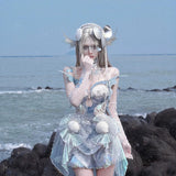 [Blood Supply] Silver Song Of Siren - Mermaid Corset Top