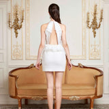 First Date NYC Date Me Ribbon Halter Dress with low back