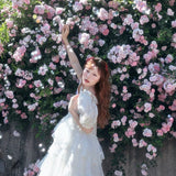 August Unicorn Moon Veil Silk Cotton Dress