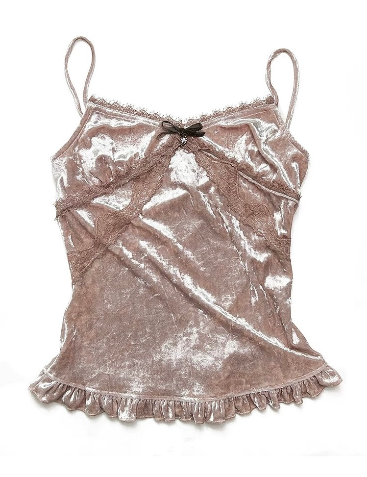 Get trendy with [Rose Island] Fairy Spirit Velvet Tank Linen Top -  available at Peiliee Shop. Grab yours for $26 today!