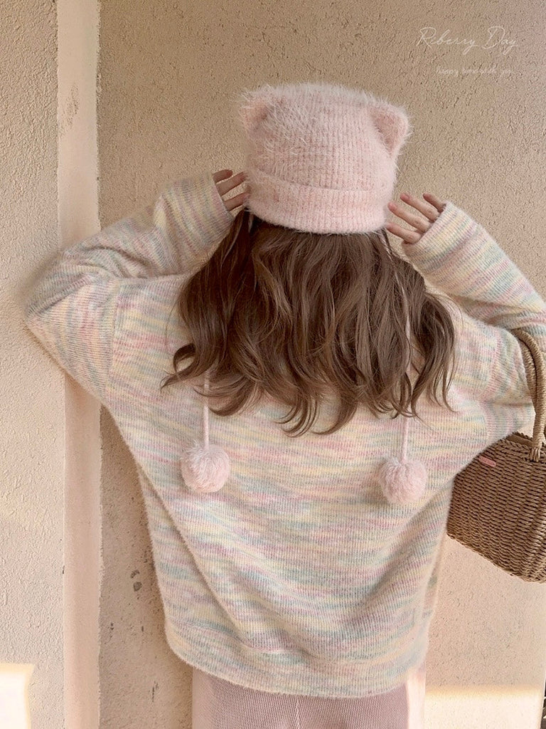 Sakura Soft Pink Wool Blended Scarf Beanie Hat set - Premium  from RIBEERY - Just $14! Shop now at Peiliee Shop