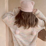 Get trendy with Pastel Rainbow Soft Pastel Knitting Oversized Sweater - Sweater available at Peiliee Shop. Grab yours for $19.90 today!