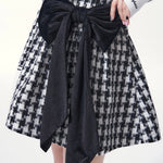 Get trendy with [Underpass] Monochrome Houndstooth Bowtie Jacket & Skirt Set -  available at Peiliee Shop. Grab yours for $69 today!