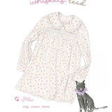 MineBeThyVers Babydoll Floral 100% Cotton White Long Sleeves Dress