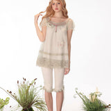 Rose Island Moss Garden Skirt-on Capri Pants Shorts