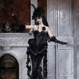 Blood Supply Moon Funeral Crystal Velvet Corset