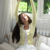 MineBeThyVers Lemon Butter Layered Knit Sweatshirt