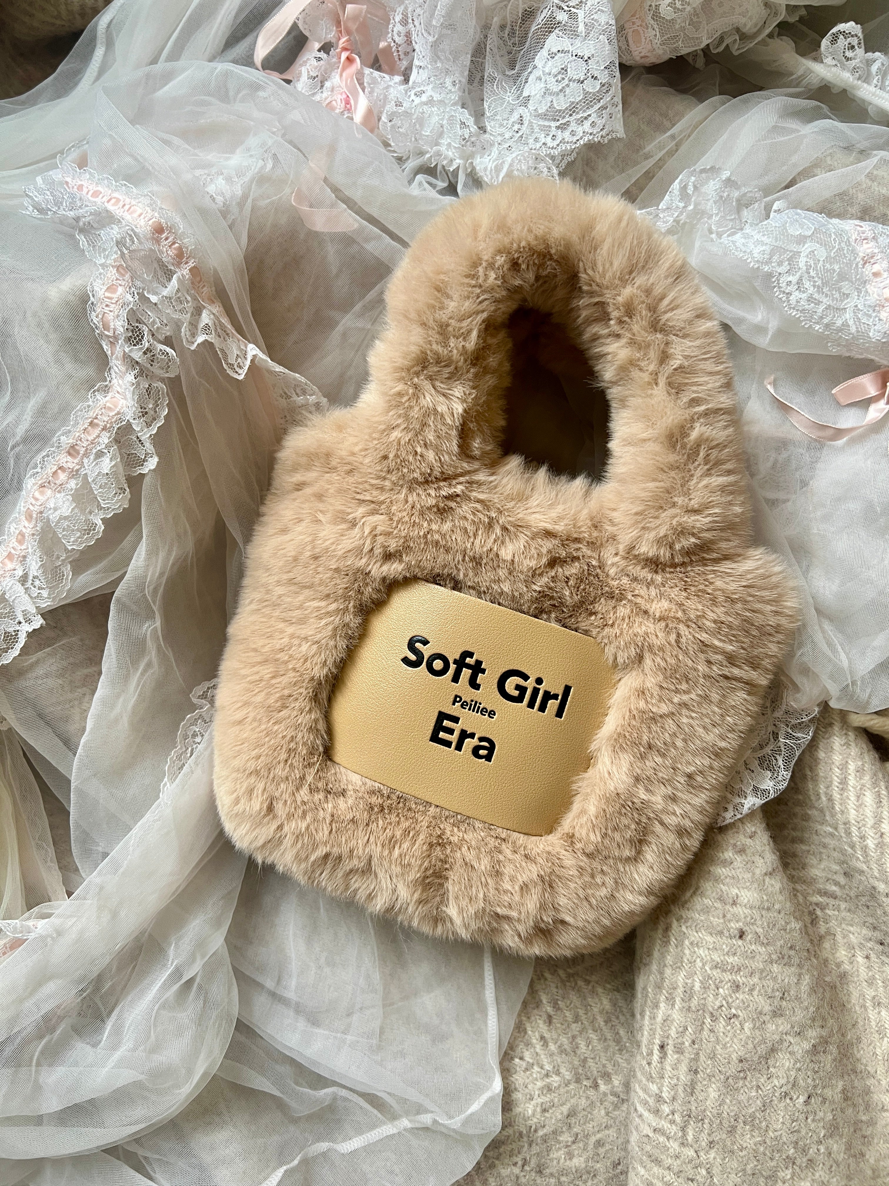 Get trendy with Soft Girl Era Faux Fur Mini Hand Bag -  available at Peiliee Shop. Grab yours for $15 today!