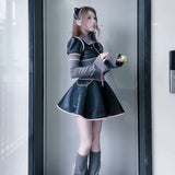 Get trendy with [Evil tooth] Punk Patchwork Puff Dress - Shirts & Tops available at Peiliee Shop. Grab yours for $75 today!