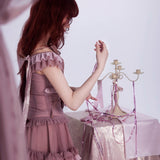 [Rose Island] The Rosy Kiss Crop Top and Ruffle Tulle Skirt Set