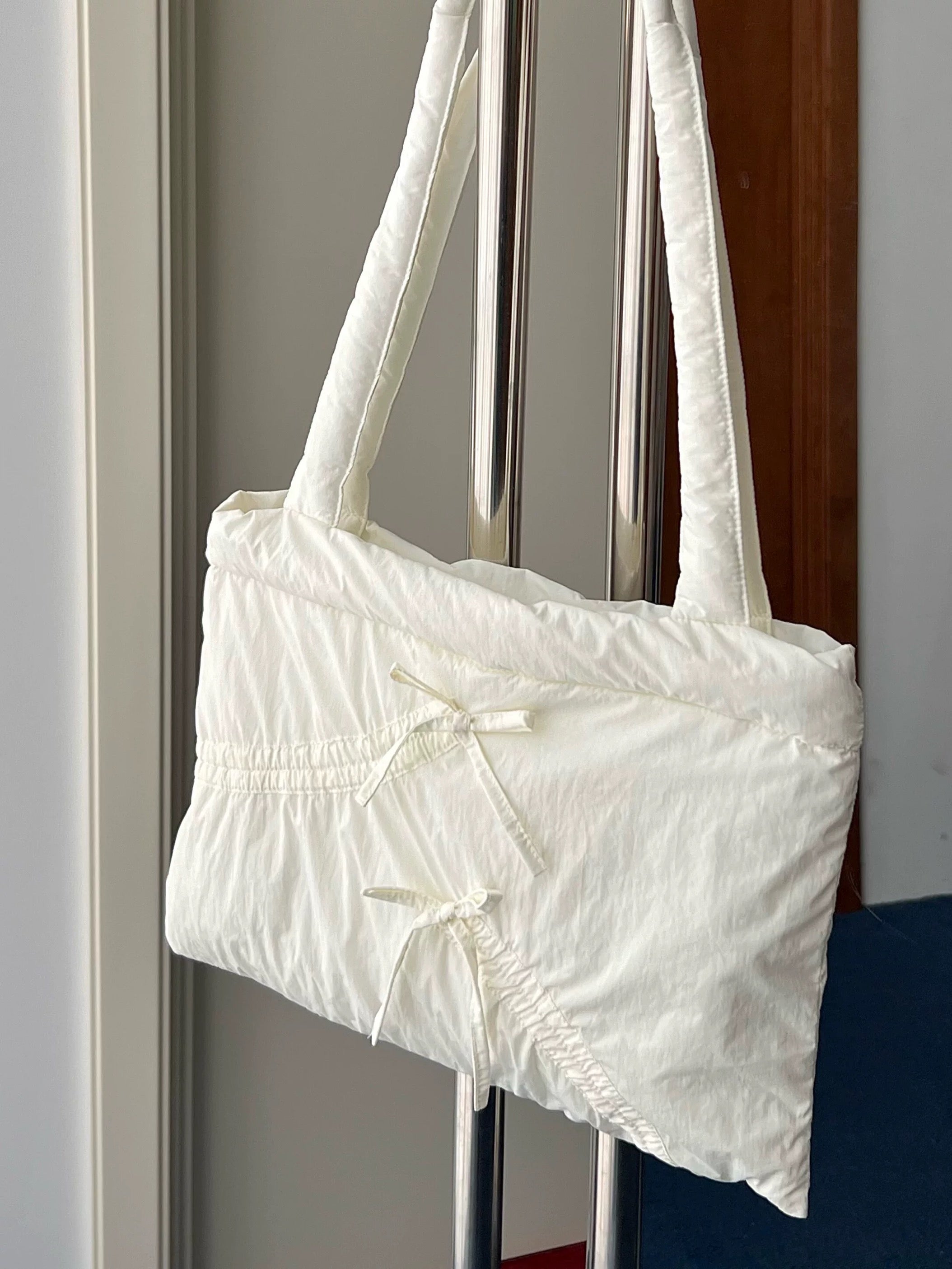 Get trendy with Ballet Core Ribbon Tote Bag - Bag available at Peiliee Shop. Grab yours for $19.90 today!