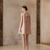 Fa Sogno Blush Aurora Halter Mini Dress