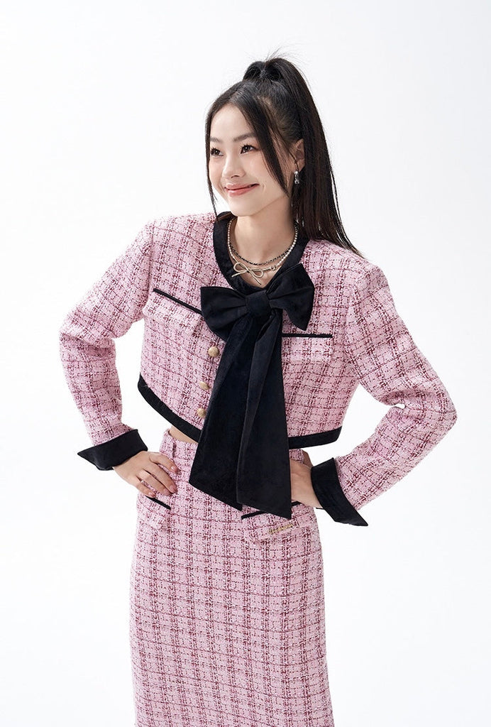[Underpass] Chanel-Inspired Tweed Top and Skirt Set - Premium  from Under Pass Original - Just $103.50! Shop now at Peiliee Shop
