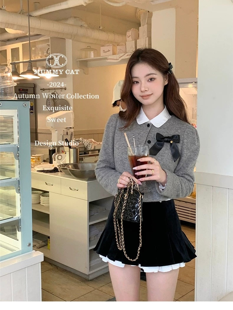 Get trendy with [Mummy Cat] Yoo-jin 유진 Ulzzang Girls Wool Blend Cardigan - Dress available at Peiliee Shop. Grab yours for $59.90 today!