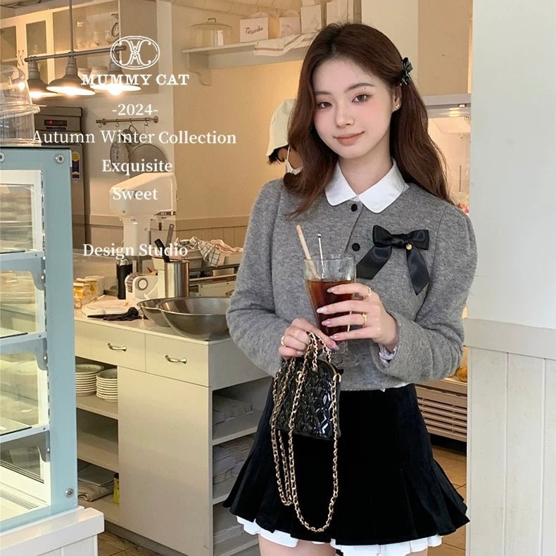 Get trendy with [Mummy Cat] Yoo-jin 유진 Ulzzang Girls Wool Blend Cardigan - Dress available at Peiliee Shop. Grab yours for $59.90 today!