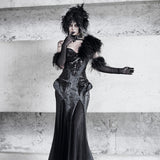 [Blood Supply] Shadow Stalker Gothic Bodycon Cami Dress with Mermaid Hem