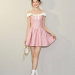 Get trendy with [UNDERPASS] Princess In Pink Mini Dress -  available at Peiliee Shop. Grab yours for $58 today!