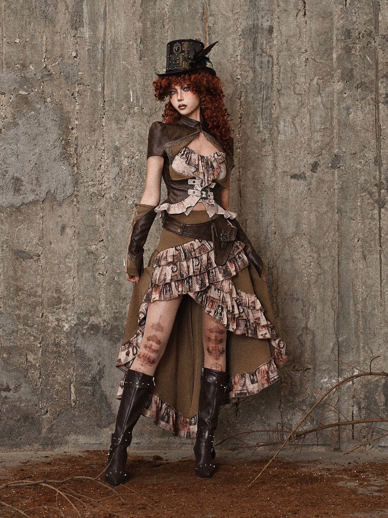 Get trendy with [Blood Supply] Dragon Era steampunk Mermaid Layer Skirt with waist bag -  available at Peiliee Shop. Grab yours for $45 today!