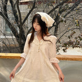 Pacific Position Freesia Memoir Antique Doll Coquette Core Linen Dress