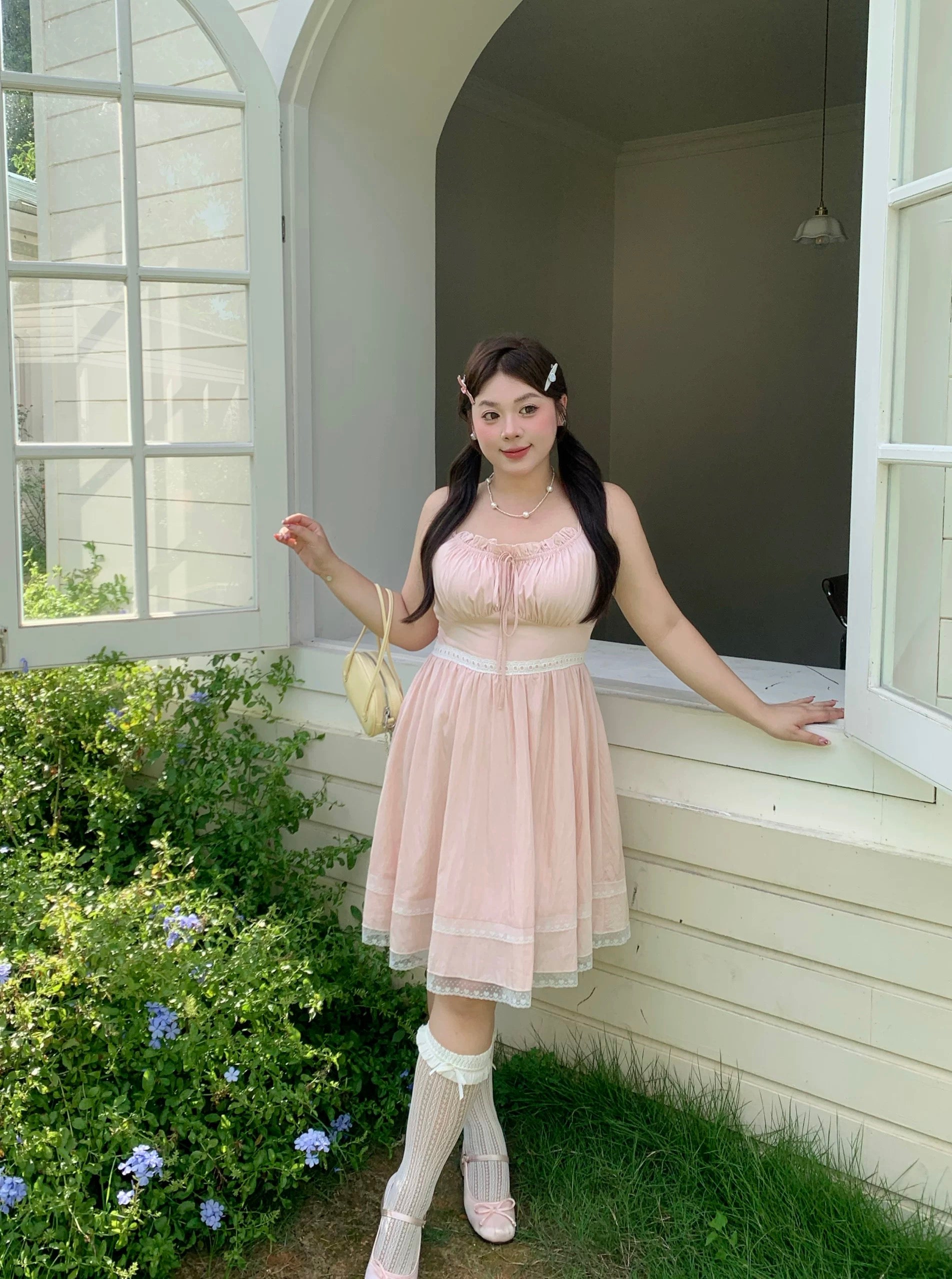 Get trendy with [Up to XXXXXL] My Cutie Pie Soft Pink Mini Dress - Dresses available at Peiliee Shop. Grab yours for $36 today!