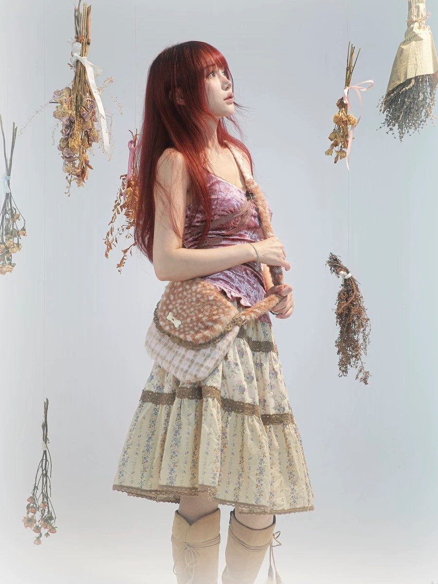 Get trendy with [Rose Island] Fairy Spirit Floral Midi Skirt -  available at Peiliee Shop. Grab yours for $34 today!