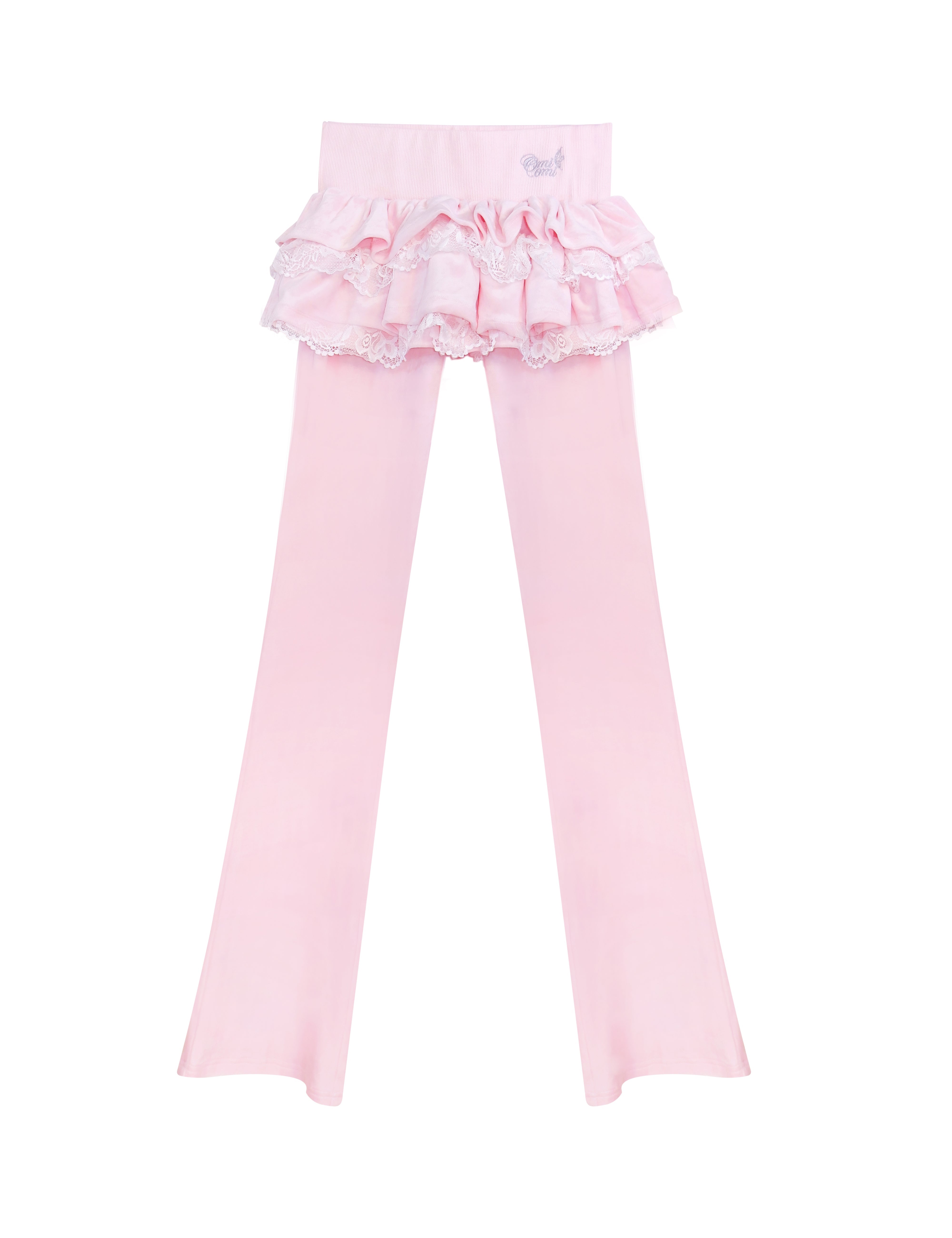 OMI OMI Dreamy Doll Velour Jogger with mini skirt on