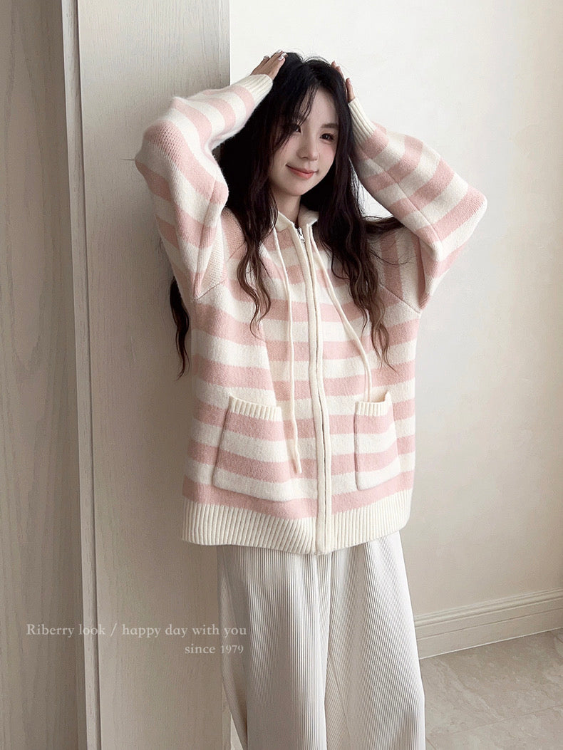 Get trendy with Pastel Cloud Knitting Hoodie Cardigan - Sweater available at Peiliee Shop. Grab yours for $39.90 today!