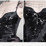 [Blood Supply] Shadow Stalker Gothic Bodycon Cami Dress with Mermaid Hem