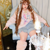 Get trendy with [Curve Beauty] Painterly Chic Faux Fur Sweater -  available at Peiliee Shop. Grab yours for $54 today!