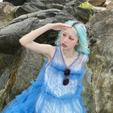 Get trendy with [August Unicorn] Klein Blue Dreamy Outer Dress - Dresses available at Peiliee Shop. Grab yours for $62 today!