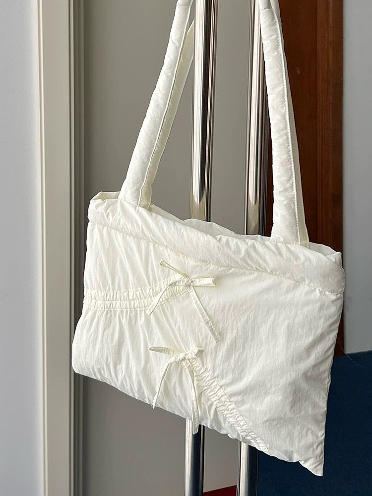 Get trendy with Ballet Core Ribbon Tote Bag - Bag available at Peiliee Shop. Grab yours for $19.90 today!