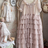 Sublunary Wild Iris Silk Cotton Dress Gown Set