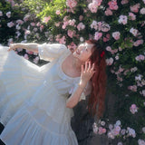 August Unicorn Moon Veil Silk Cotton Dress