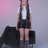 Get trendy with [Evil tooth] Punk Leather Pumpkin Pants - Shirts & Tops available at Peiliee Shop. Grab yours for $42 today!