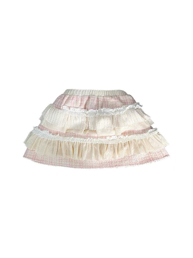 [Rose Island]Pink Barbie Woolen Mini Skirt - Premium  from Rose Island - Just $35! Shop now at Peiliee Shop