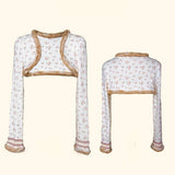 Rose Island Rose Letter Deer in Rose Garden 100% Cotton Cardigan