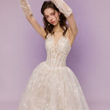 - Songe Atelier - Peach Flower Mist Wedding Bridal Dress Tailor Made