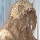 [Limited Edition] KittenClaw Beige Vintage Lace Cat Ear Headdress