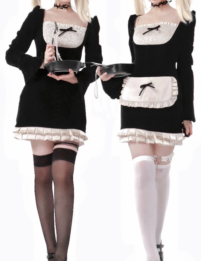 Get trendy with Court Style Maid Sexy Dress（ Detachable Apron） -  available at Peiliee Shop. Grab yours for $62 today!