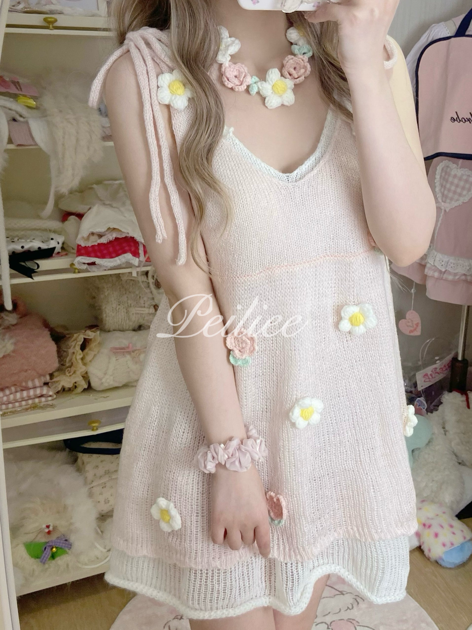 Get trendy with Forest Nymph Floral knitted mini dress - Sweater available at Peiliee Shop. Grab yours for $19.90 today!