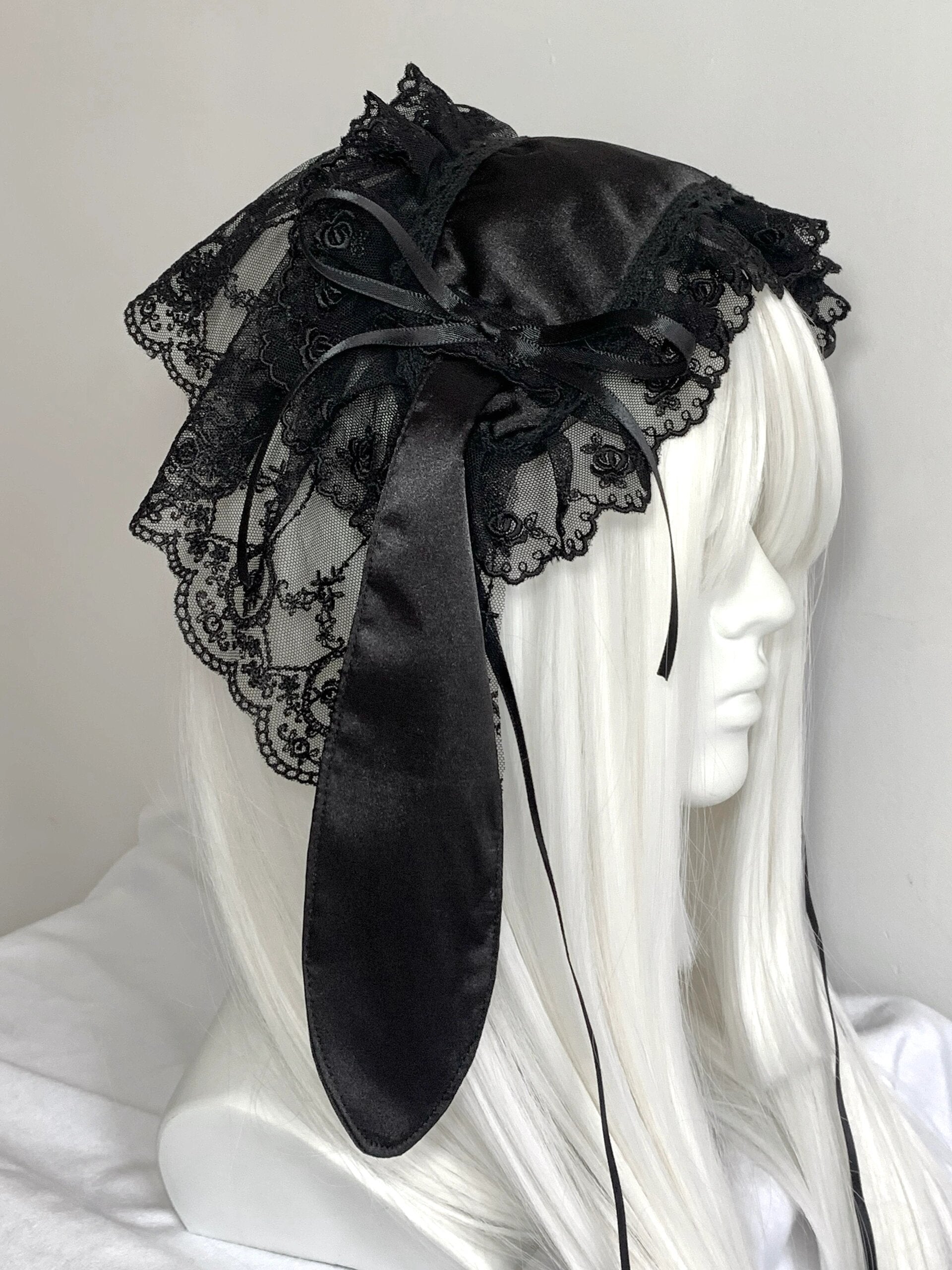 Get trendy with Black Version Handmade Bunny Hat Headband Gothic Lolita Fashion -  available at Peiliee Shop. Grab yours for $21.90 today!