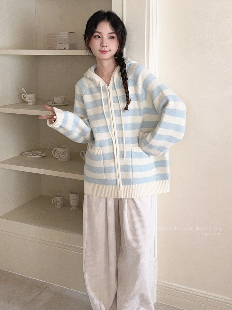 Get trendy with Pastel Cloud Knitting Hoodie Cardigan - Sweater available at Peiliee Shop. Grab yours for $39.90 today!