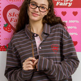 Sleepy Fairy Vintage Stripe Polo Cotton Top
